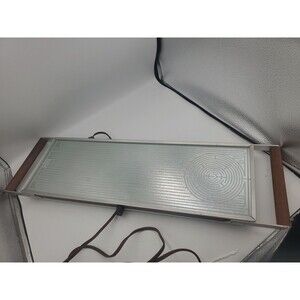 Vtg Salton Hotray USA Glass Hot Plate Food Warming Tray H-125 Wood RARE 27" Work